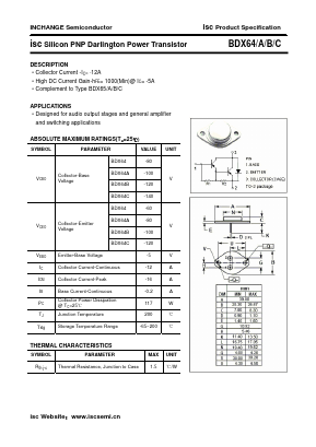 BDX64C Datasheet PDF Inchange Semiconductor
