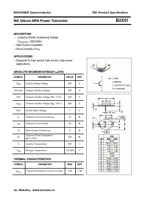 BUX41 Datasheet PDF Inchange Semiconductor