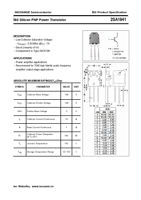 2SA1941O Datasheet PDF Inchange Semiconductor