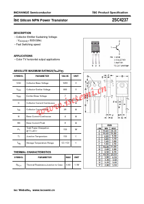 C4237 Datasheet PDF Inchange Semiconductor
