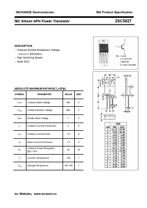 2SC5027 Datasheet PDF Inchange Semiconductor