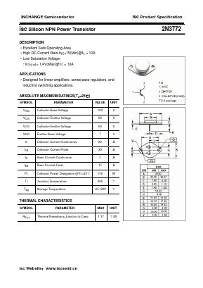 2N3772 Datasheet PDF Inchange Semiconductor