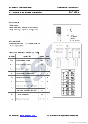 D2689 Datasheet PDF Inchange Semiconductor