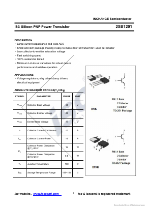 B1201 Datasheet PDF Inchange Semiconductor