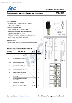 D1592 Datasheet PDF Inchange Semiconductor