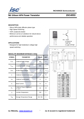 C4953 Datasheet PDF Inchange Semiconductor