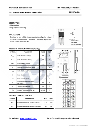 BUJ303A Datasheet PDF Inchange Semiconductor