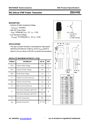 2SA1442 Datasheet PDF Inchange Semiconductor