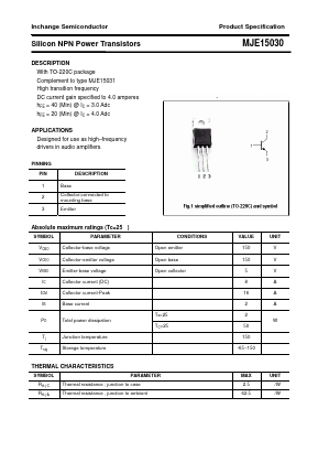 MJE15030 Datasheet PDF Inchange Semiconductor