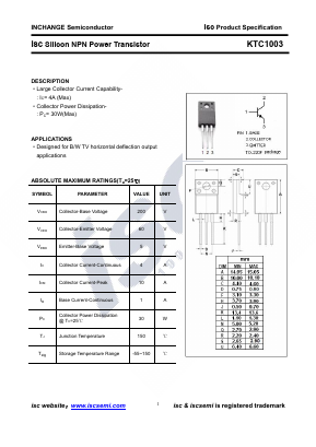 KTC1003 Datasheet PDF Inchange Semiconductor