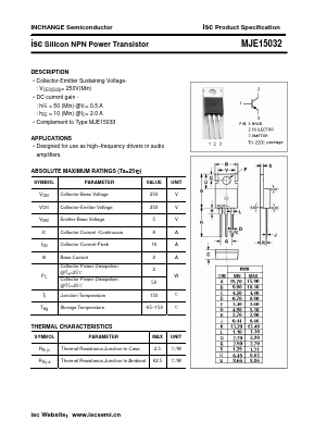 MJE15032 Datasheet PDF Inchange Semiconductor