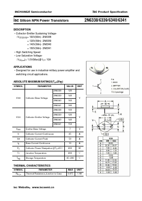 2N6341 Datasheet PDF Inchange Semiconductor
