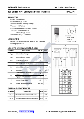 TIP122FP Datasheet PDF Inchange Semiconductor