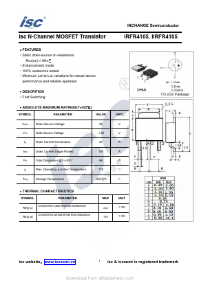 IRFR4105 Datasheet PDF Inchange Semiconductor