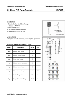 2SA900 Datasheet PDF Inchange Semiconductor