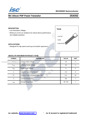 2SA562 Datasheet PDF Inchange Semiconductor
