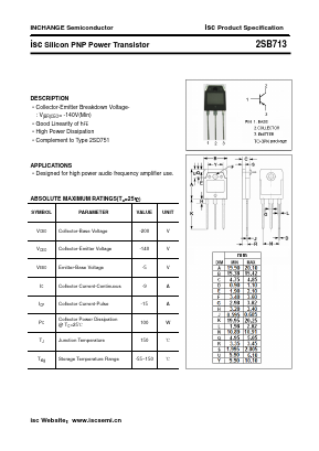 2SB713 Datasheet PDF Inchange Semiconductor