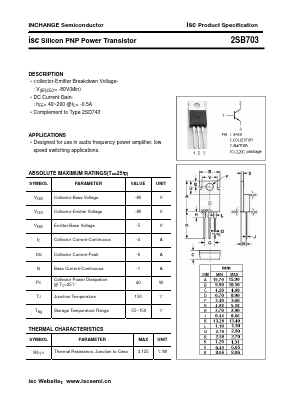 2SB703 Datasheet PDF Inchange Semiconductor