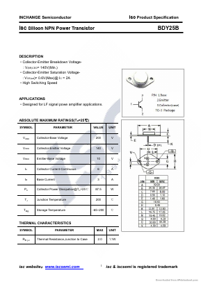 BDY25B Datasheet PDF Inchange Semiconductor