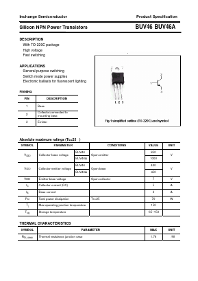 BUV46 Datasheet PDF Inchange Semiconductor