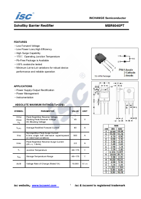 MBR6045PT Datasheet PDF Inchange Semiconductor