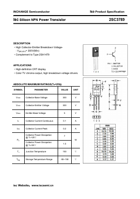 2SC3789 Datasheet PDF Inchange Semiconductor