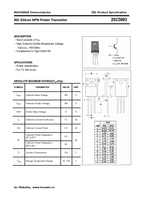C5993 Datasheet PDF Inchange Semiconductor