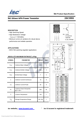 2SC3993 Datasheet PDF Inchange Semiconductor