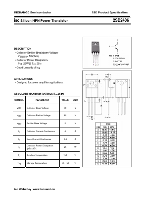 D2406 Datasheet PDF Inchange Semiconductor