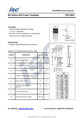 TIPL760C Datasheet PDF Inchange Semiconductor