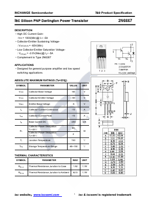 2N6667 Datasheet PDF Inchange Semiconductor