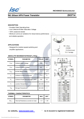 2N3714 Datasheet PDF Inchange Semiconductor