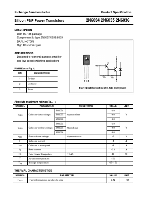 2N6034 Datasheet PDF Inchange Semiconductor