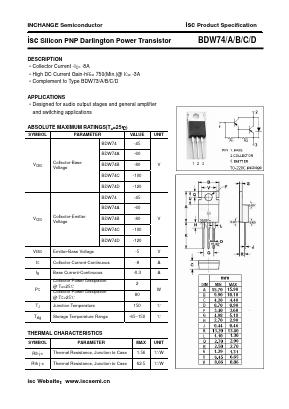 BDW74D Datasheet PDF Inchange Semiconductor