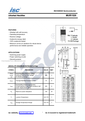 MUR1520 Datasheet PDF Inchange Semiconductor