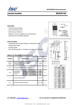 MUR20100 Datasheet PDF Inchange Semiconductor