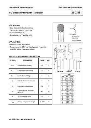 2SC3181 Datasheet PDF Inchange Semiconductor