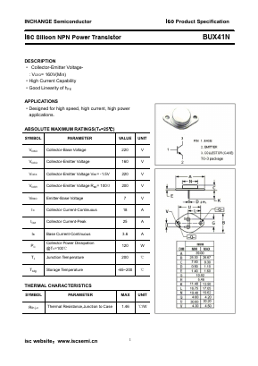 BUX41N Datasheet PDF Inchange Semiconductor