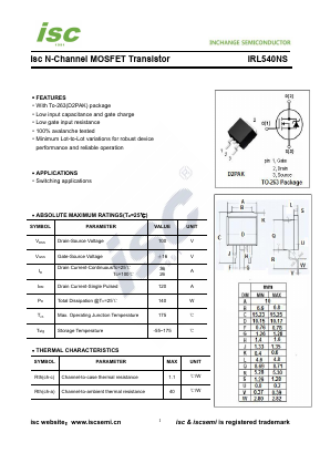 IRL540NS Datasheet PDF Inchange Semiconductor