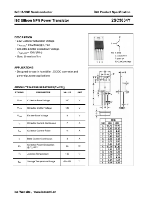 2SC3834Y Datasheet PDF Inchange Semiconductor