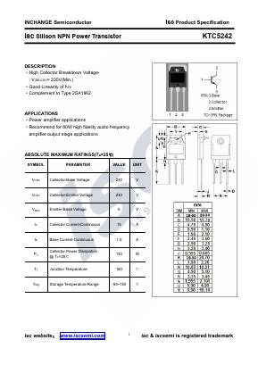 KTC5242 Datasheet PDF Inchange Semiconductor