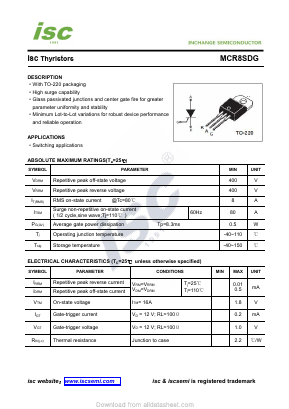MCR8SDG Datasheet PDF Inchange Semiconductor