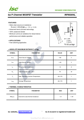 IRF9530NL Datasheet PDF Inchange Semiconductor