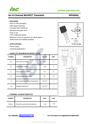 IRF630NL Datasheet PDF Inchange Semiconductor