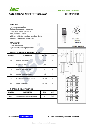 IXKC20N60C Datasheet PDF Inchange Semiconductor