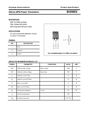 BU508DX Datasheet PDF Inchange Semiconductor