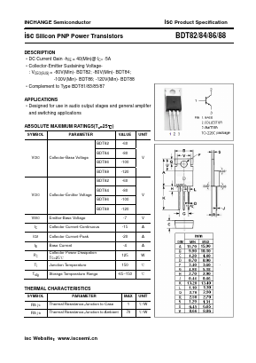 BDT86 Datasheet PDF Inchange Semiconductor