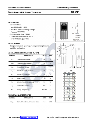 TIP35E Datasheet PDF Inchange Semiconductor