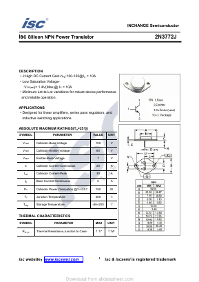 2N3772J Datasheet PDF Inchange Semiconductor