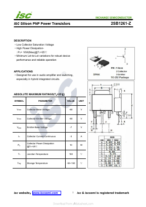 2SB1261-Z Datasheet PDF Inchange Semiconductor